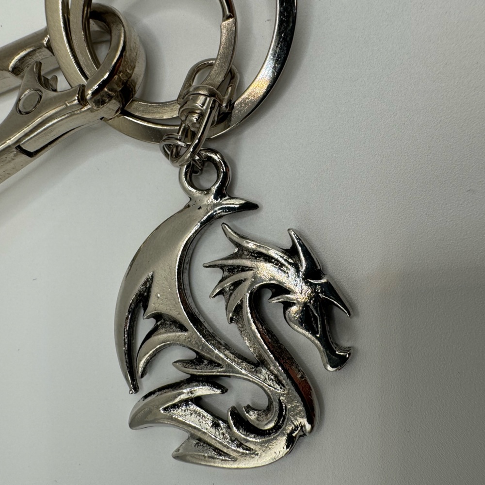 2/$20 Silver Dragon Charm Keychain - Picture 8 of 8